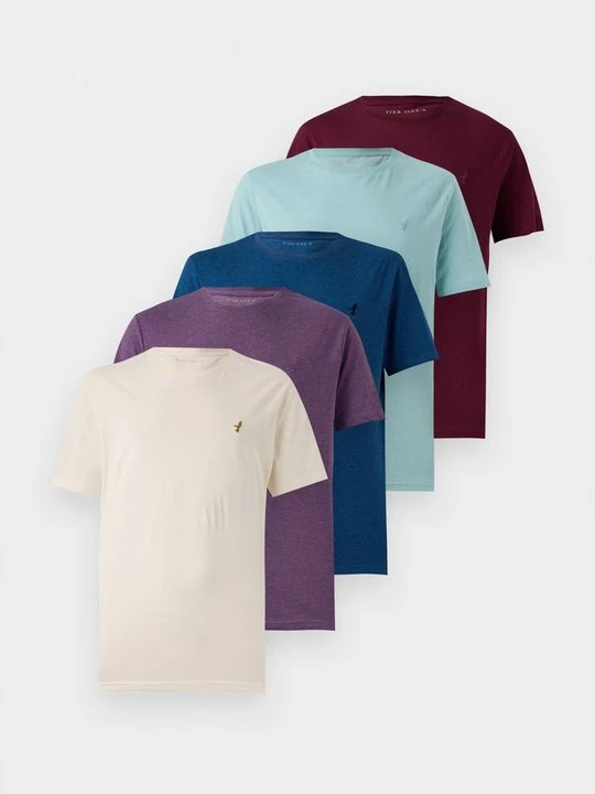 Zdjęcie produktu T-shirt basic Pier One niebieski melanż
