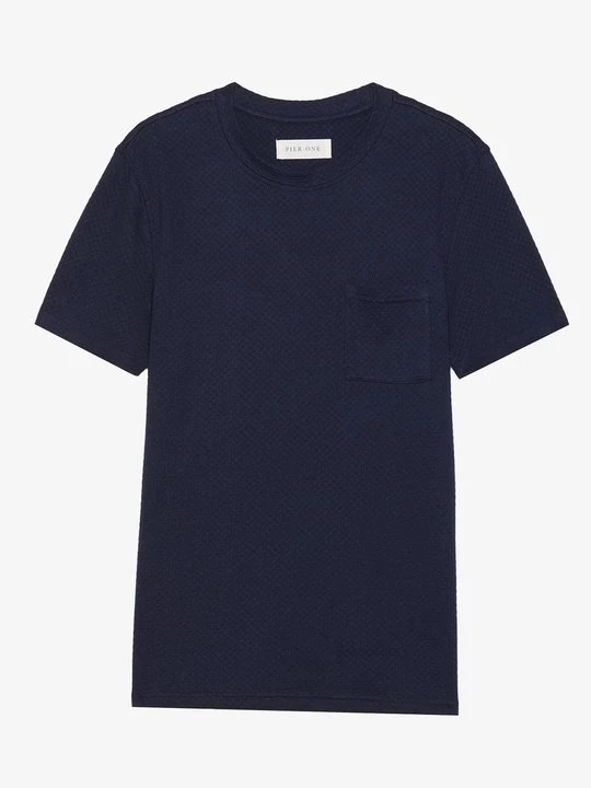 Zdjęcie produktu T-shirt basic Pier One granatowy