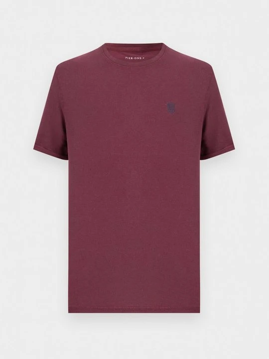 Zdjęcie produktu T-shirt basic Pier One bordowy