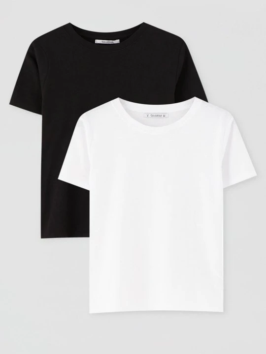 Zdjęcie produktu T-shirt basic PULL&BEAR biały