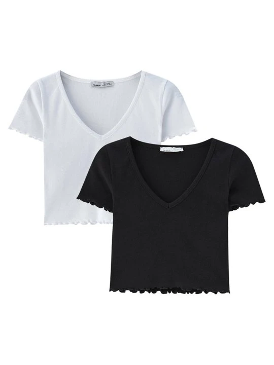 Zdjęcie produktu T-shirt basic PULL&BEAR biały