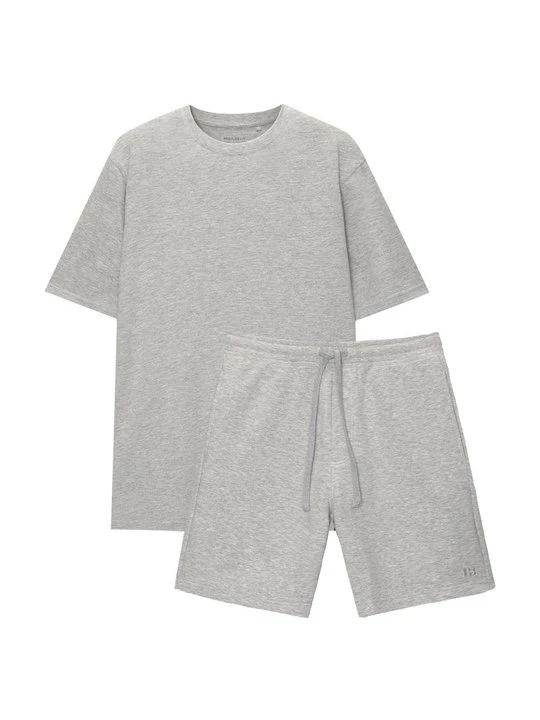 Zdjęcie produktu T-shirt basic PULL&BEAR jasnoszary