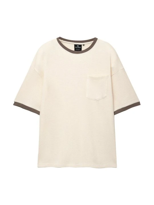 Zdjęcie produktu T-shirt basic PULL&BEAR beżowy