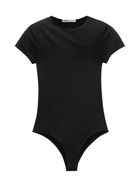 Zdjęcie produktu T-shirt basic PULL&BEAR czarny