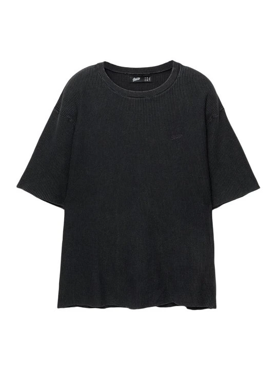 Zdjęcie produktu T-shirt basic PULL&BEAR czarny