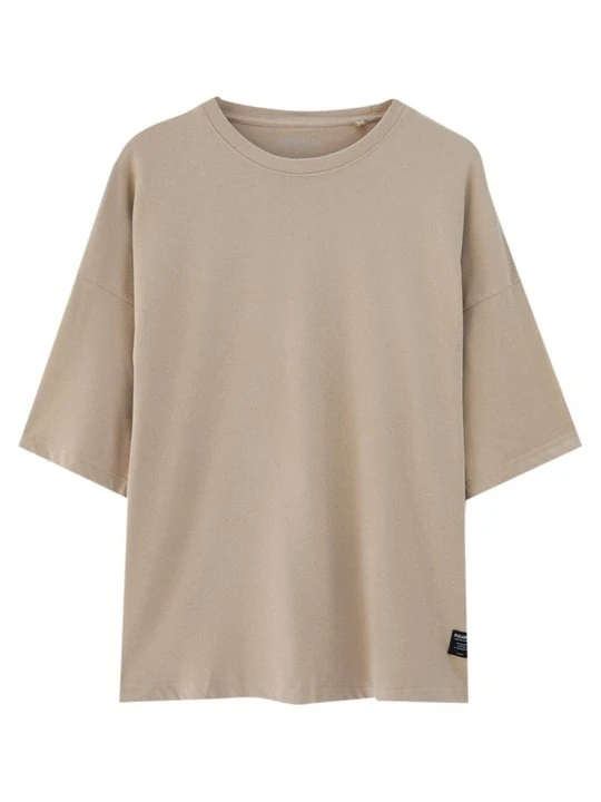 Zdjęcie produktu T-shirt basic PULL&BEAR beżowy