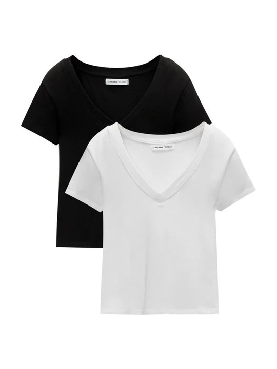 Zdjęcie produktu T-shirt basic PULL&BEAR biały