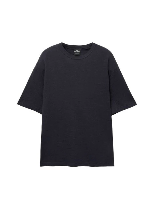 Zdjęcie produktu T-shirt basic PULL&BEAR granatowy