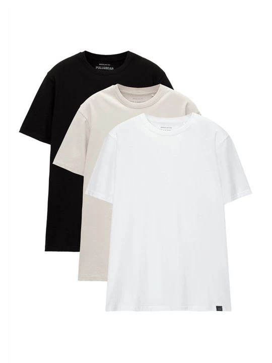 Zdjęcie produktu T-shirt basic PULL&BEAR piaskowy