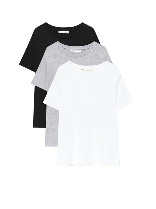 Zdjęcie produktu T-shirt basic PULL&BEAR szary