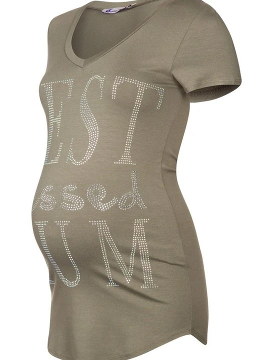 Zdjęcie produktu T-shirt basic Queen Mum oliwkowy