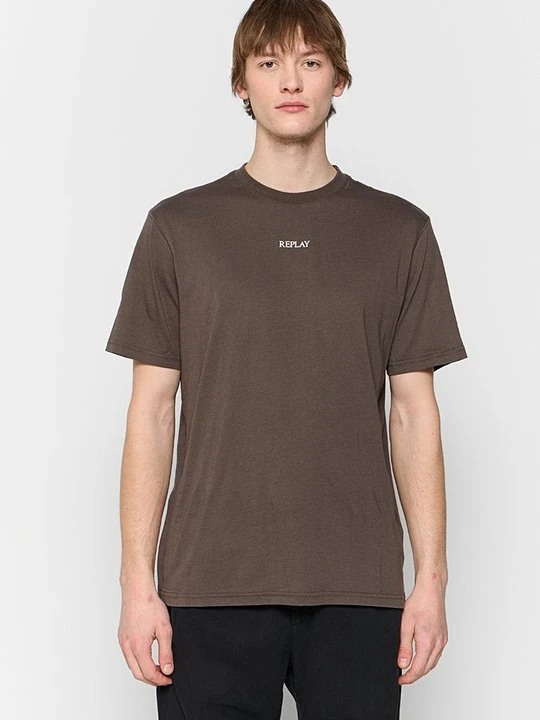 Zdjęcie produktu T-shirt basic Replay brązowy
