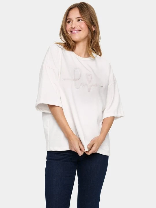 Zdjęcie produktu T-shirt basic Saint Tropez mleczny