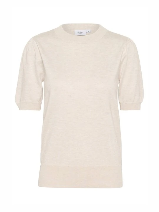 Zdjęcie produktu T-shirt basic Saint Tropez beżowy melanż
