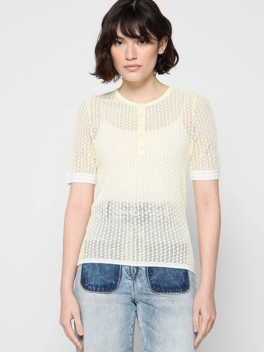 Zdjęcie produktu T-shirt basic Sandro jasnożółty