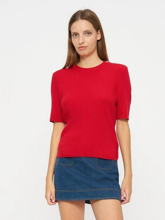 Zdjęcie produktu T-shirt basic Sandro czerwony