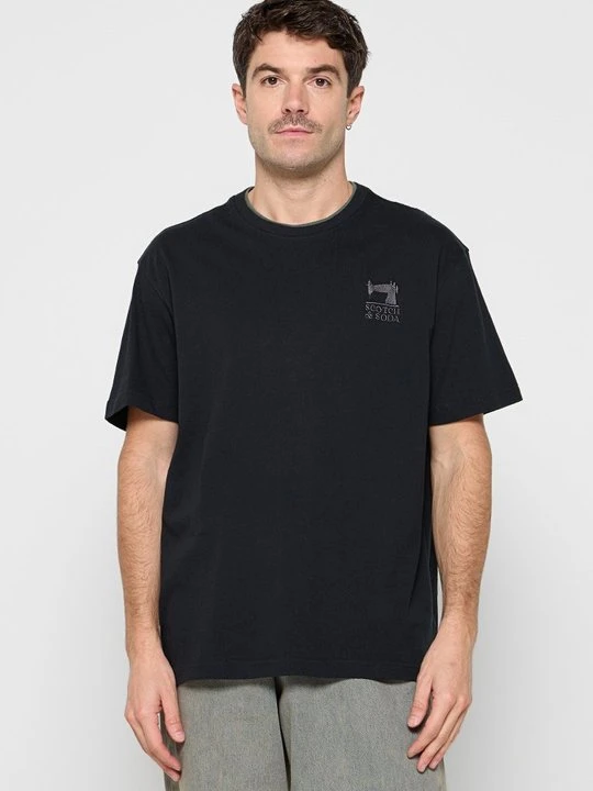 Zdjęcie produktu T-shirt basic Scotch & Soda antracytowy