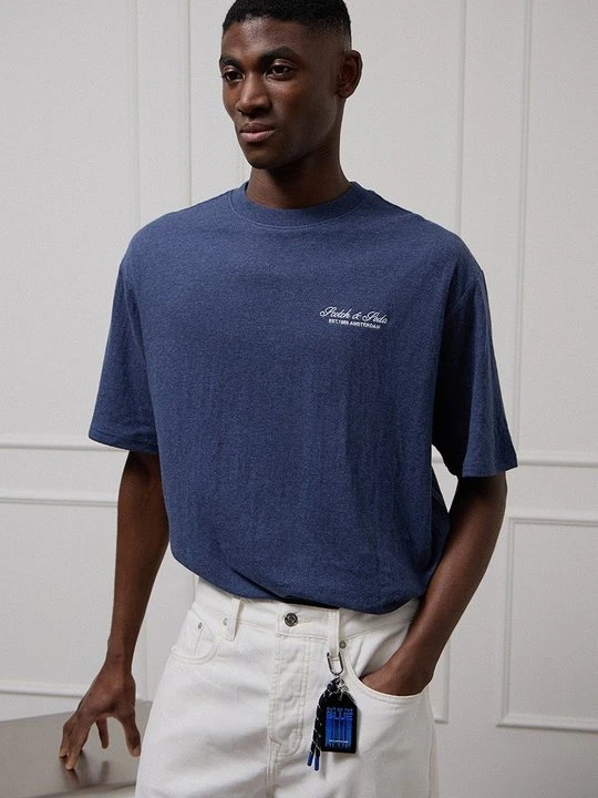 Zdjęcie produktu T-shirt basic Scotch & Soda granatowy