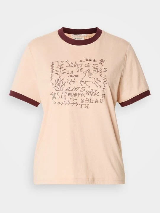 Zdjęcie produktu T-shirt basic Scotch & Soda jasnoróżowy