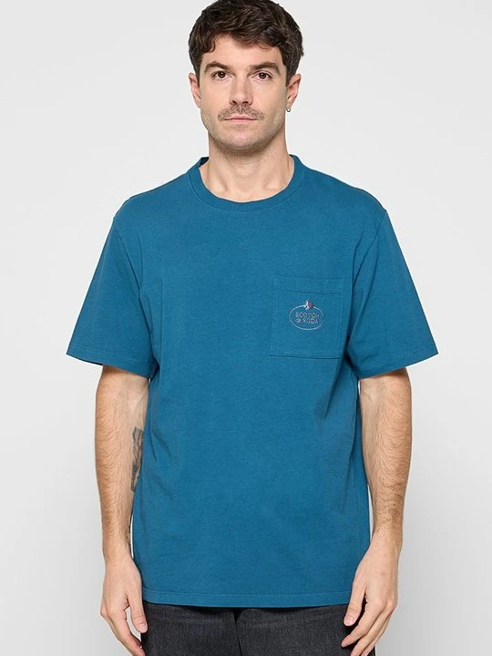 Zdjęcie produktu T-shirt basic Scotch & Soda niebieski