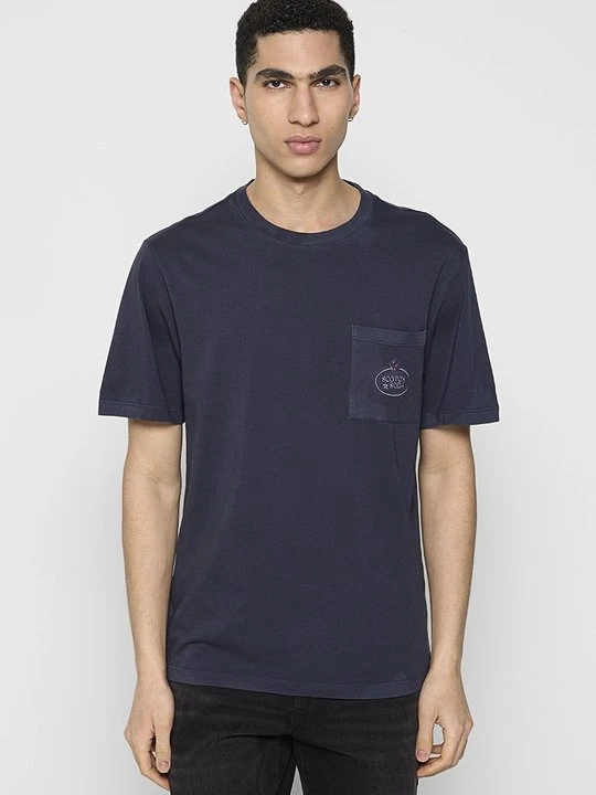 Zdjęcie produktu T-shirt basic Scotch & Soda granatowy