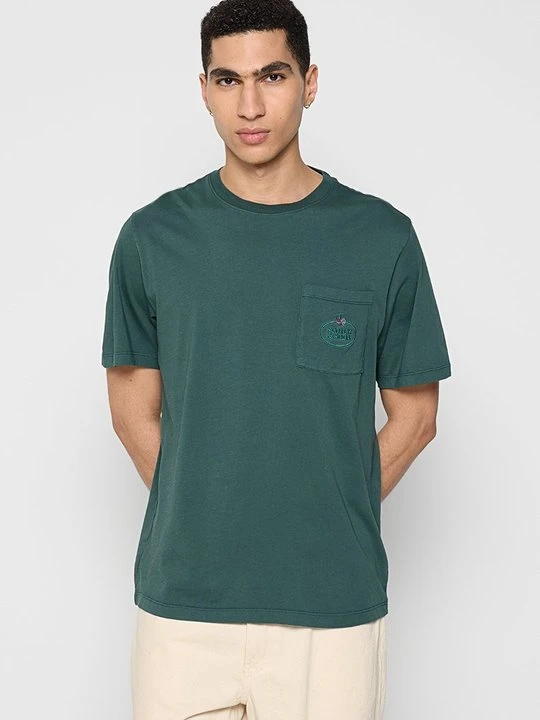 Zdjęcie produktu T-shirt basic Scotch & Soda zieleń butelkowa