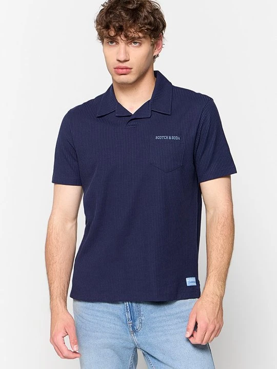 Zdjęcie produktu T-shirt basic Scotch & Soda granatowy