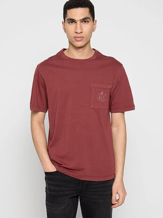 Zdjęcie produktu T-shirt basic Scotch & Soda bordowy