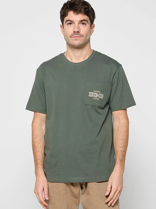 Zdjęcie produktu T-shirt basic Scotch & Soda zielony