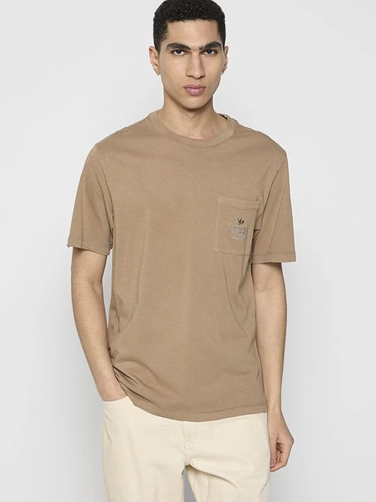 Zdjęcie produktu T-shirt basic Scotch & Soda jasny brąz