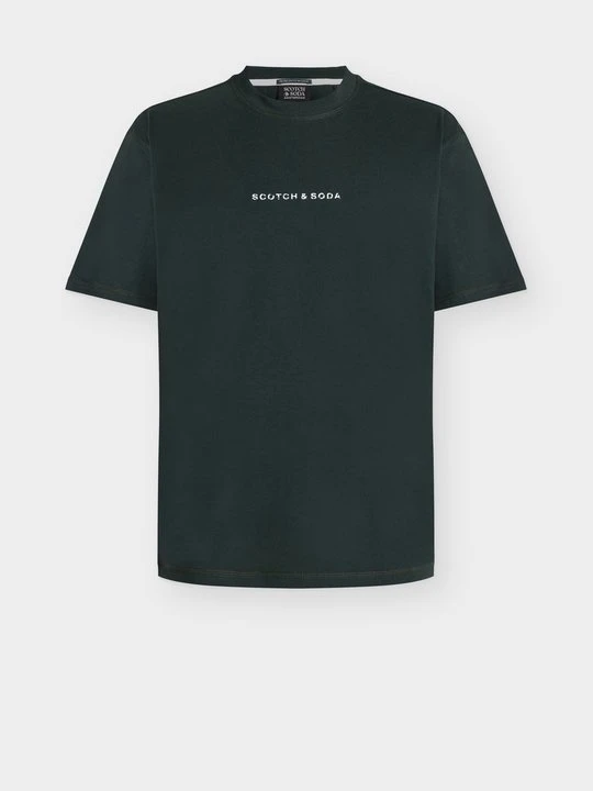 Zdjęcie produktu T-shirt basic Scotch & Soda ciemnozielony
