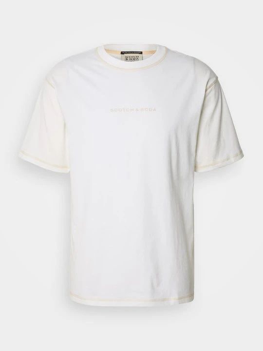 Zdjęcie produktu T-shirt basic Scotch & Soda mleczny