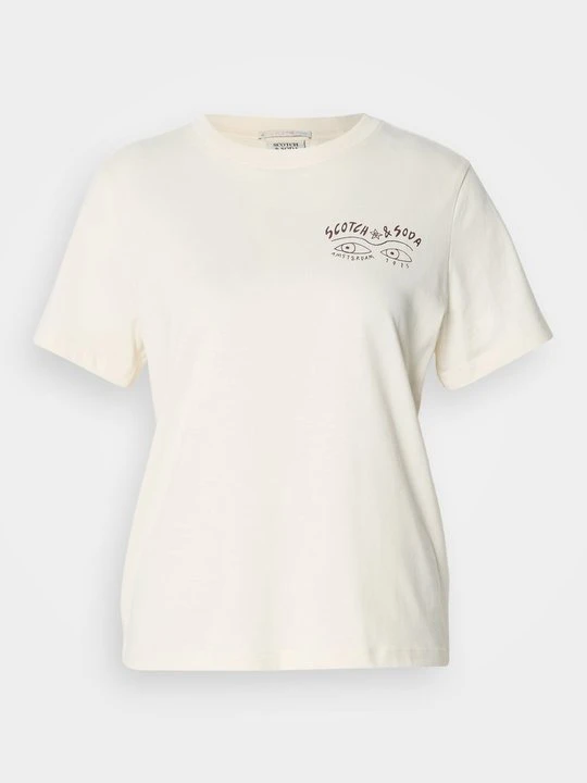 Zdjęcie produktu T-shirt basic Scotch & Soda mleczny