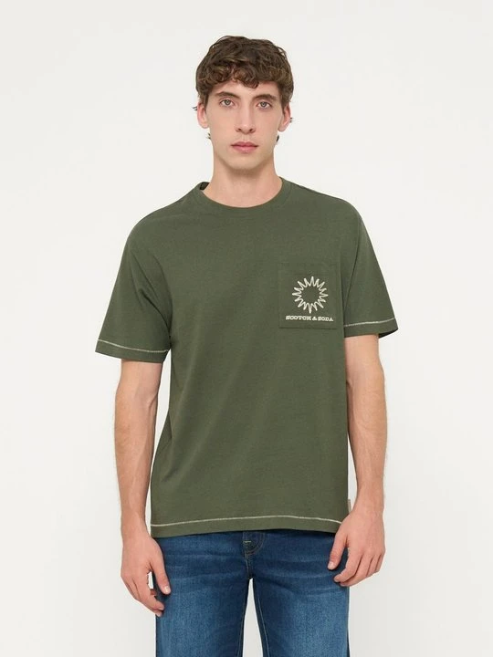 Zdjęcie produktu T-shirt basic Scotch & Soda zielony