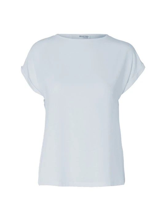 Zdjęcie produktu T-shirt basic Selected niebieski denim