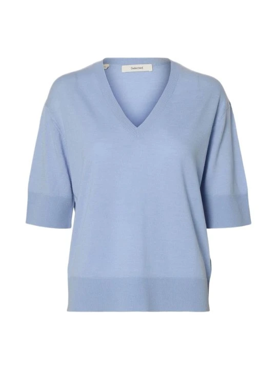 Zdjęcie produktu T-shirt basic Selected jasnoniebieski