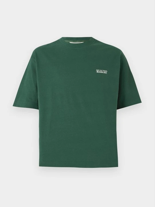 Zdjęcie produktu T-shirt basic Selected ciemnozielony