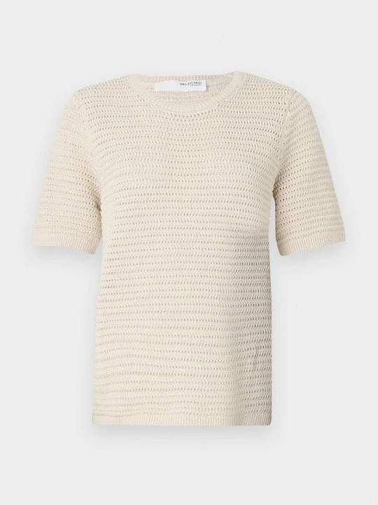 Zdjęcie produktu T-shirt basic Selected mleczny