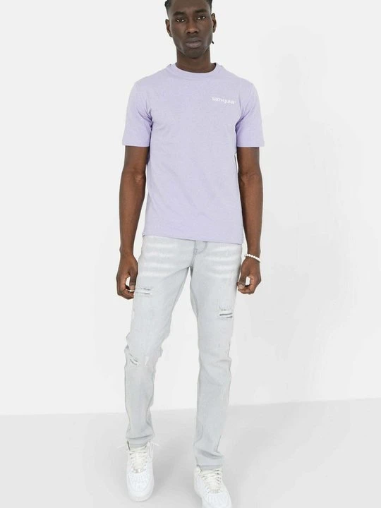 Zdjęcie produktu T-shirt basic Sixth June ciemnoliliowy