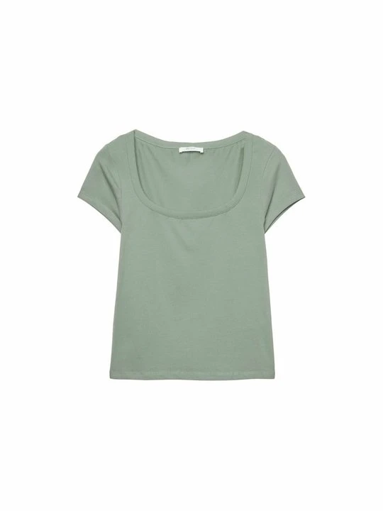 Zdjęcie produktu T-shirt basic Stradivarius khaki