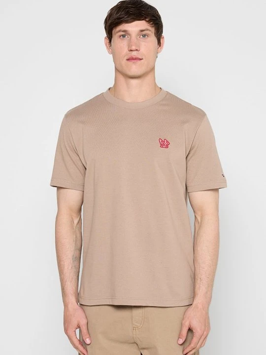 Zdjęcie produktu T-shirt basic Tommy Hilfiger taupe