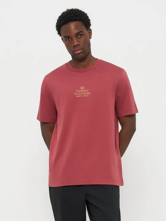 Zdjęcie produktu T-shirt basic Tommy Hilfiger brązowy