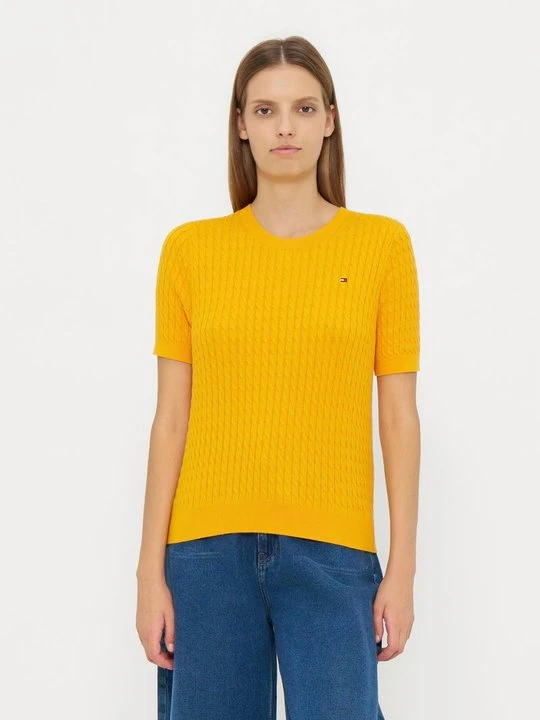 Zdjęcie produktu T-shirt basic Tommy Hilfiger ciemnożółty