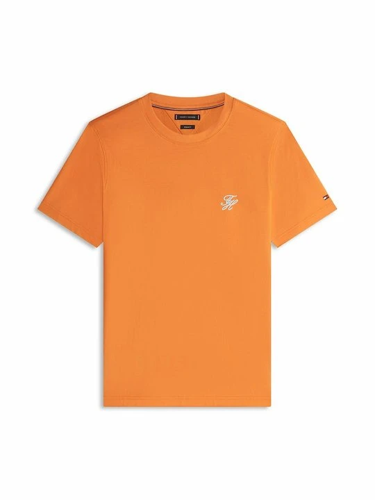 Zdjęcie produktu T-shirt basic Tommy Hilfiger pomarańczowy