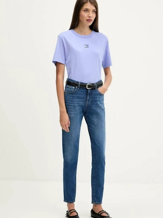 Zdjęcie produktu T-shirt basic Tommy Jeans liliowy