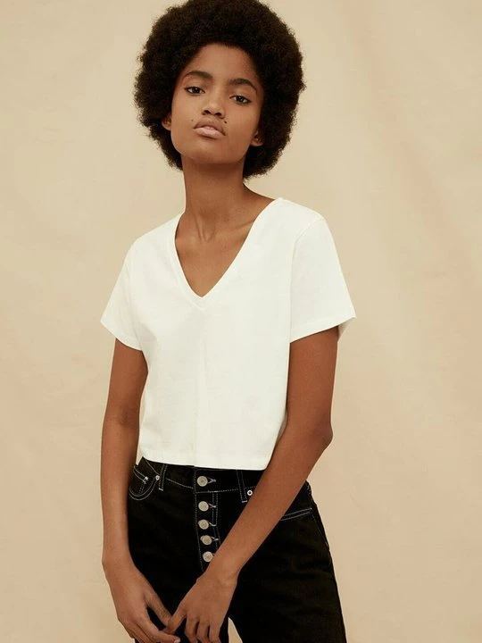 Zdjęcie produktu T-shirt basic Trendyol mleczny