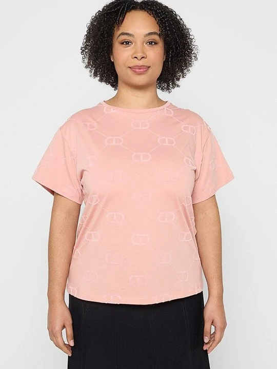 Zdjęcie produktu T-shirt basic TWINSET jasnoróżowy