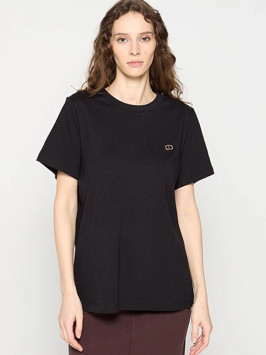 Zdjęcie produktu T-shirt basic TWINSET antracytowy melanż