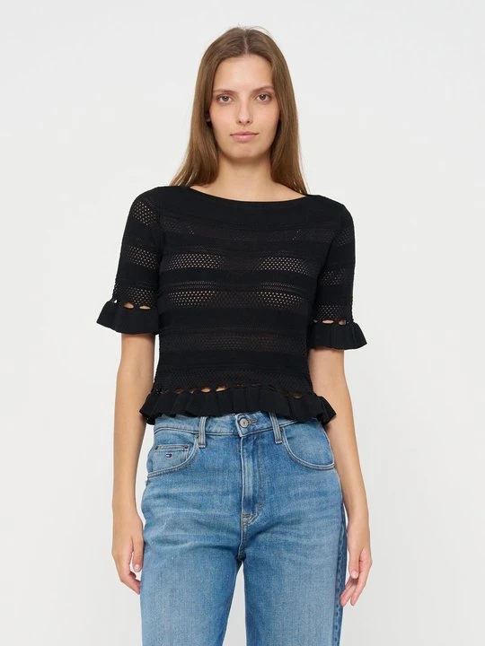 Zdjęcie produktu T-shirt basic TWINSET antracytowy melanż