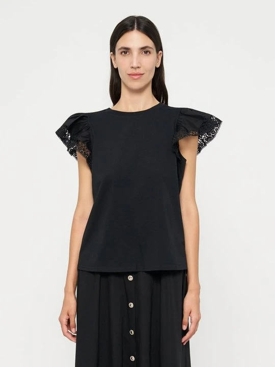 Zdjęcie produktu T-shirt basic TWINSET antracytowy melanż